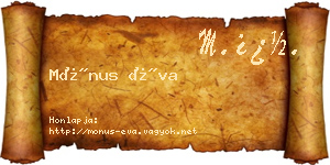 Mónus Éva névjegykártya